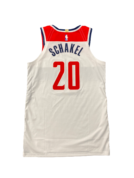 Jordan Schakel Washington Wizards Game Jersey With RARE No. 6 Bill Russell Patch (Size 48)