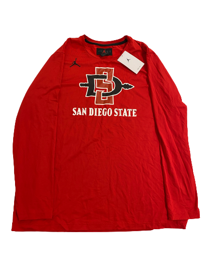 Nathan Mensah San Diego State Basketball Team-Issued "Jordan" Long Sleeve Shirt (Size XL) (New With $50 Tag)