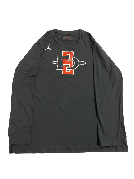 Nathan Mensah San Diego State Basketball Team-Issued" Jordan" Long Sleeve Shirt (Size XXL) (New With $50 Tag)