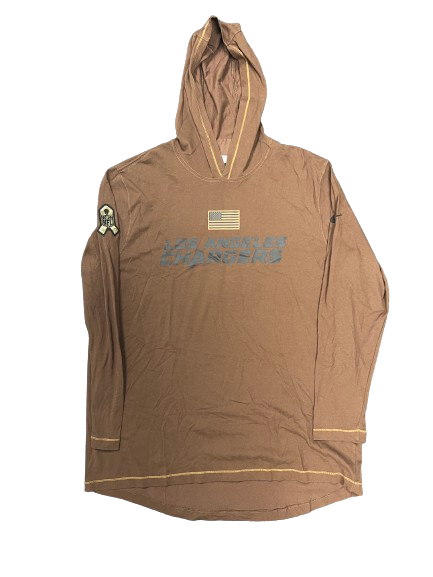 Joshua Kelley Los Angeles Chargers Player Exclusive "Salute To Service" Performance Hoodie (Size XL)