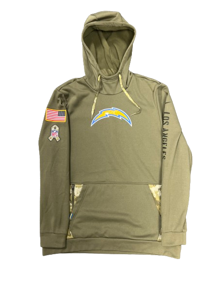 Joshua Kelley Los Angeles Chargers Player Exclusive "Salute To Service" Sweatshirt (Size L)