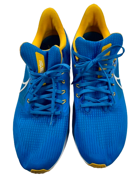 Joshua Kelley Los Angeles Chargers Team Issued "NIKE ZOOM PEGASUS 39" Shoes (Size 13)