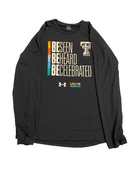 KJ Allen Texas Tech Basketball Team-Issued Pre-Game Warm-Up Long Sleeve Shooting Shirt (Size XL)