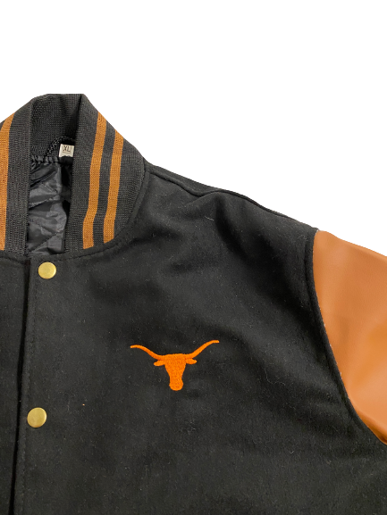 Rowan Brumbaugh Texas Basketball Player-Exclusive Varsity Letterman Jacket (Size XL)
