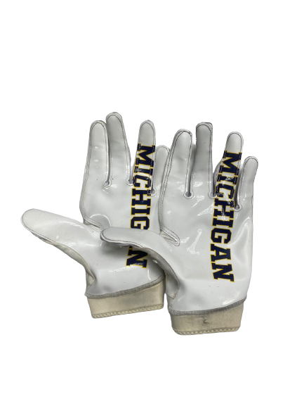 Nikhai Hill-Green Michigan Football Player-Exclusive Gloves (TWO LEFT HANDS)