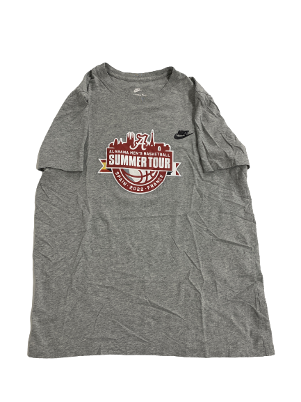 Jahvon Quinerly Alabama Basketball Player Exclusive "SPAIN/FRANCE" Summer Tour T-Shirt (Size L)