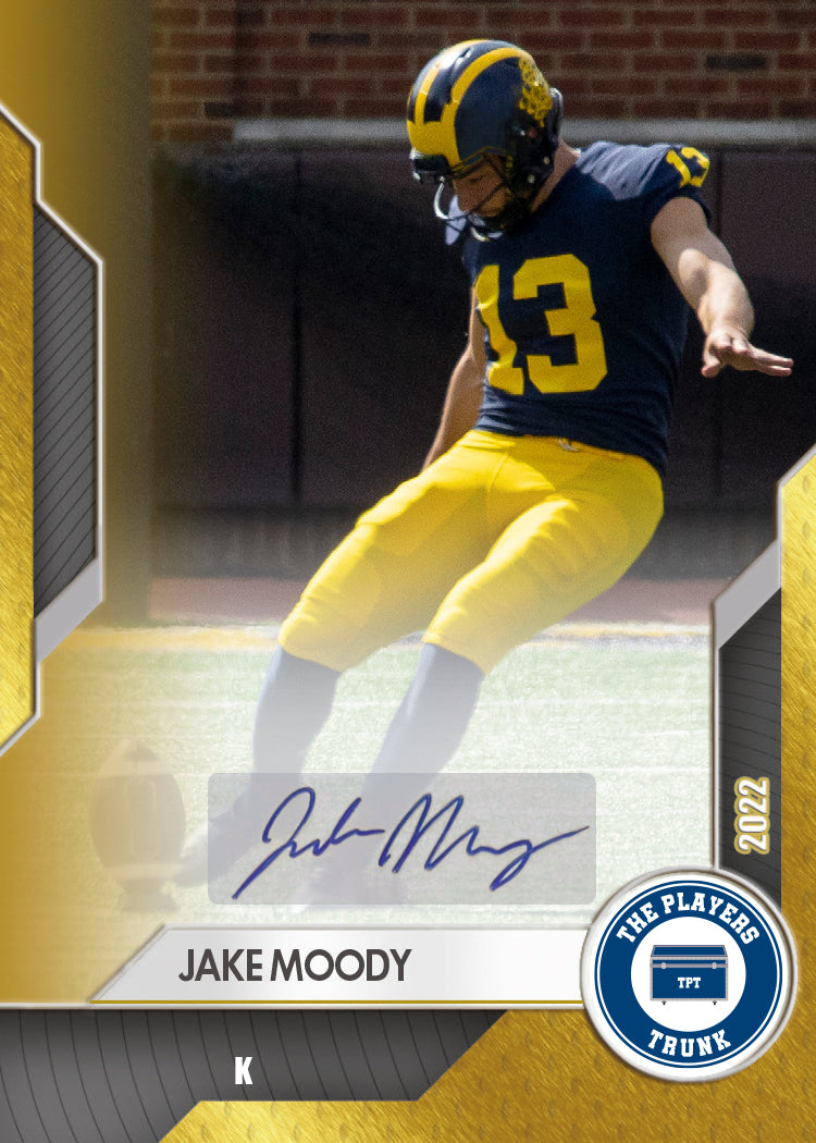 Jake Moody SIGNED Limited Gold Variation 1st Edition 2022 Trading Card (