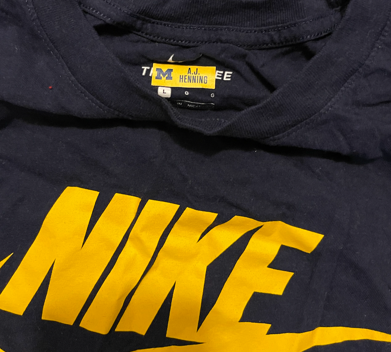A.J. Henning Michigan Football Team Issued Workout Shirt (Size L)