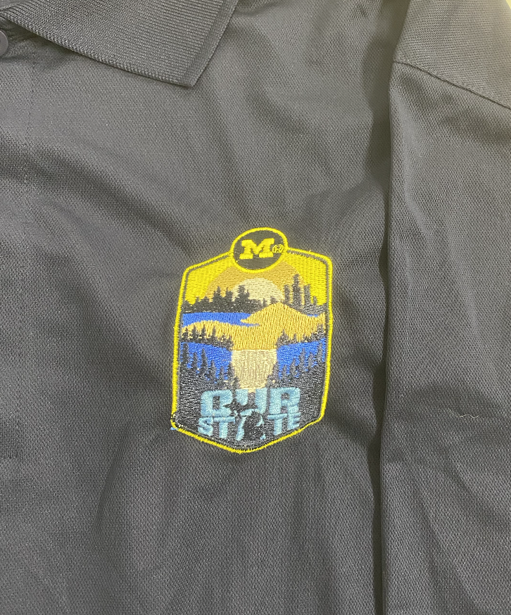 Cade McNamara Michigan Football Player Exclusive "OUR STATE" Michigan Team Trip Travel Polo Shirt (Size XL)