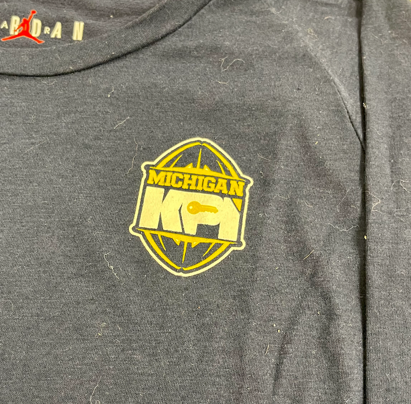 Alan Bowman Michigan Football Player Exclusive "Michigan KPI" Strength & Conditioning Shirt (Size 2XL)