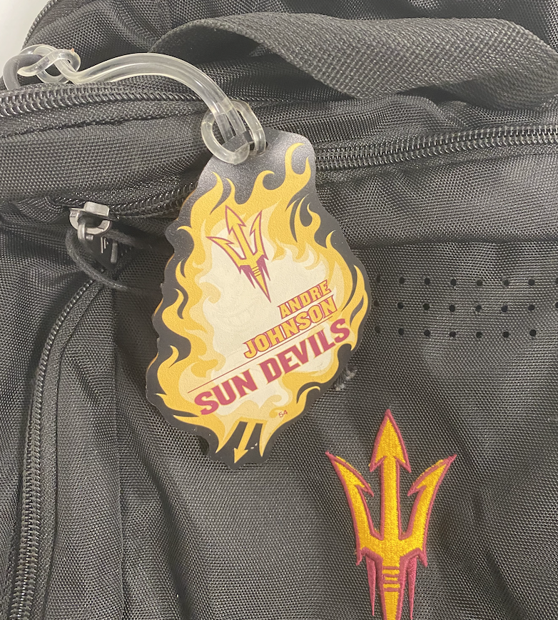 Andre Johnson Arizona State Football Player Exclusive Travel Backpack with Player Tag