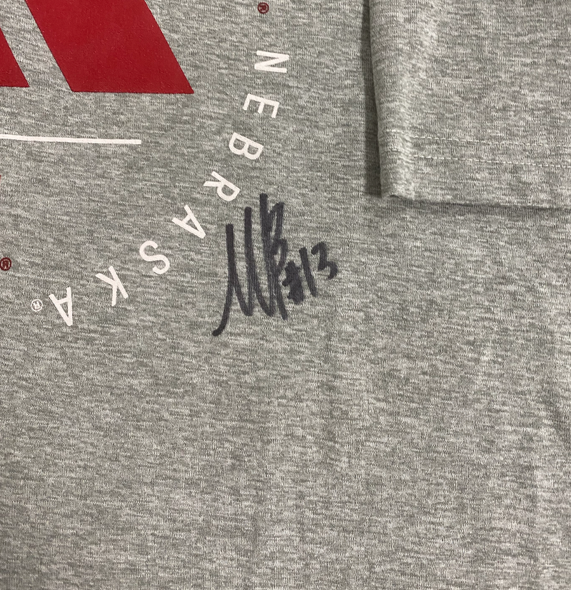 Merritt Beason Nebraska Volleyball SIGNED Team Issued Practice Shirt (Size LT)