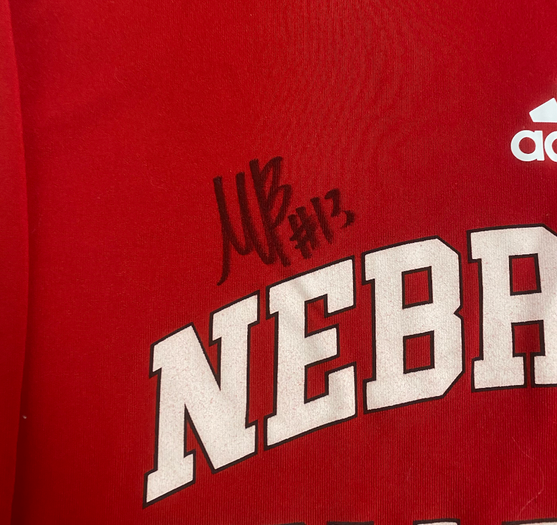 Merritt Beason Nebraska Volleyball SIGNED Player Exclusive Practice Shirt (Size LT)