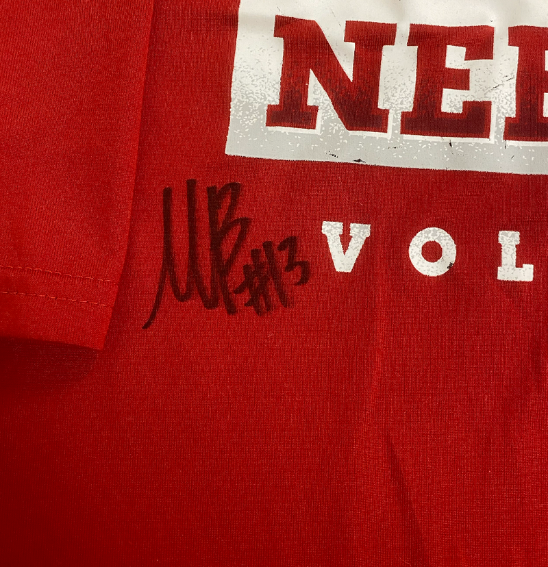 Merritt Beason Nebraska Volleyball SIGNED Player Exclusive Practice Shirt (Size LT)