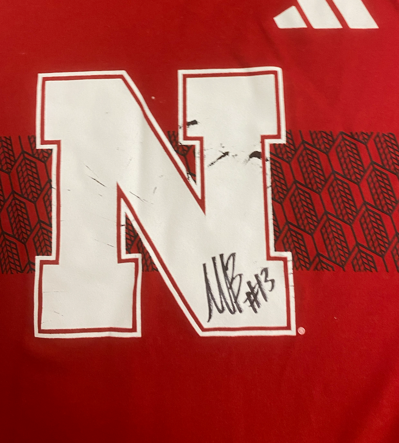 Merritt Beason Nebraska Volleyball SIGNED Player Exclusive Practice Shirt (Size LT)