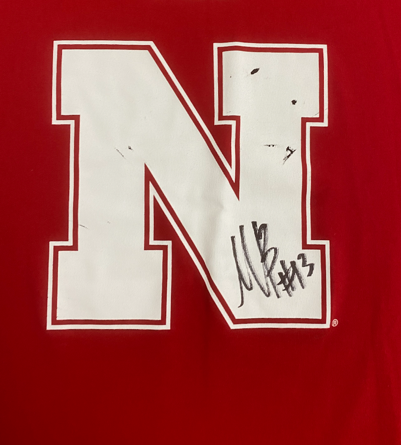 Merritt Beason Nebraska Volleyball SIGNED Player Exclusive Practice Shirt (Size LT)
