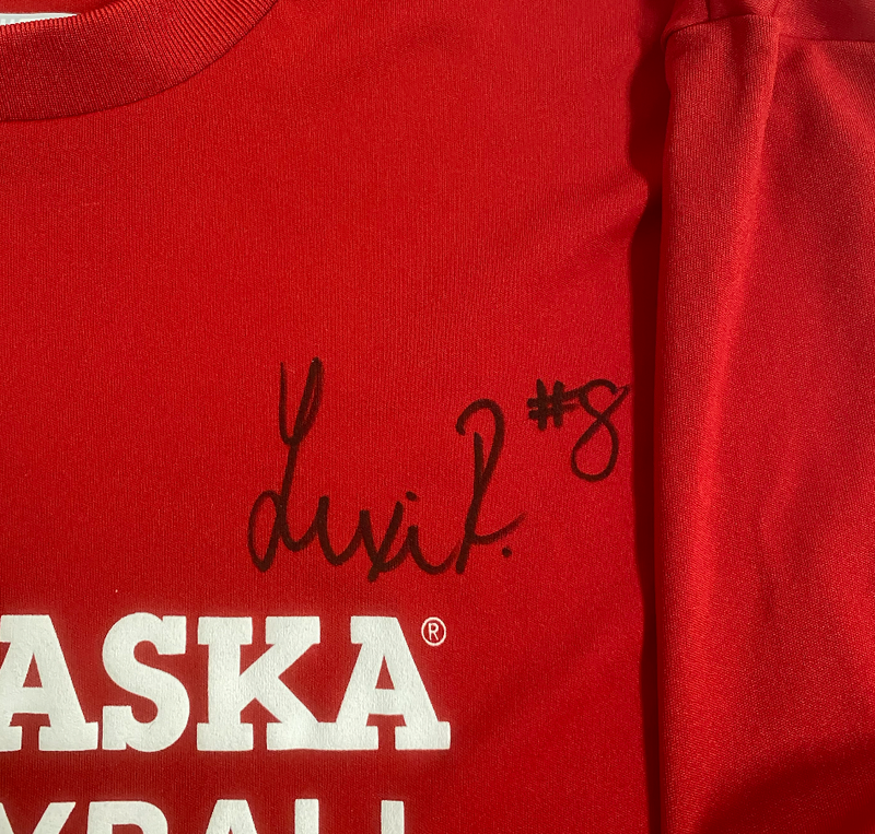 Lexi Rodriguez Nebraska Volleyball SIGNED Player Exclusive Pre-Game Warm-Up Short Sleeve Shirt (Size M)