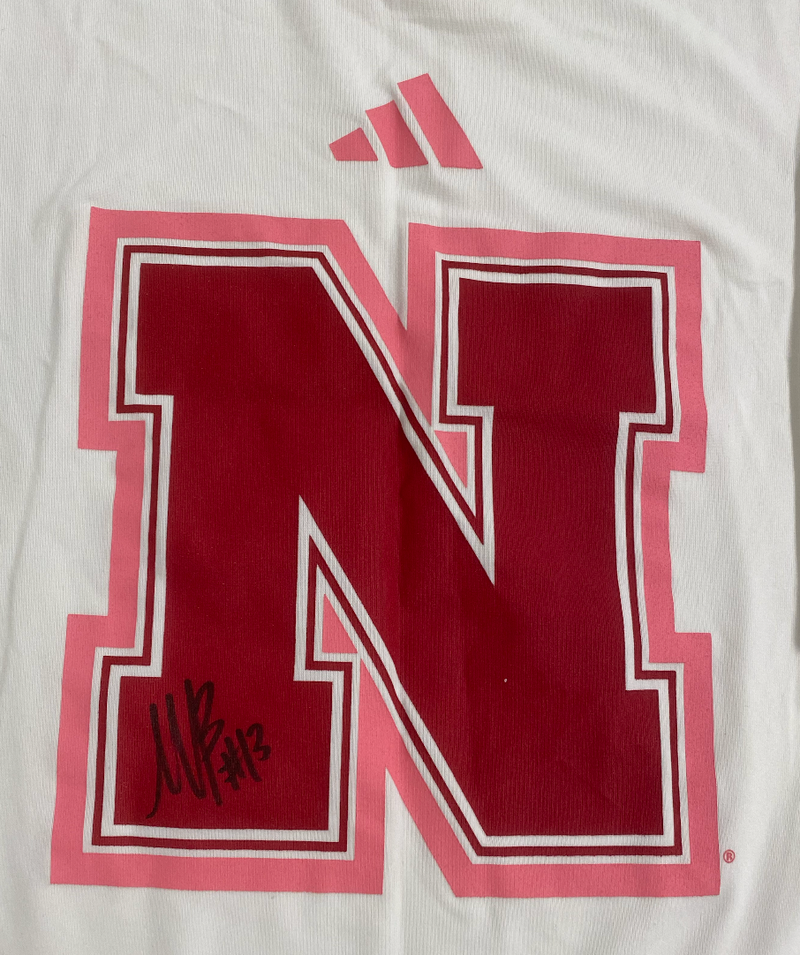 Merritt Beason Nebraska Volleyball SIGNED Player Exclusive Practice Shirt (Size LT)