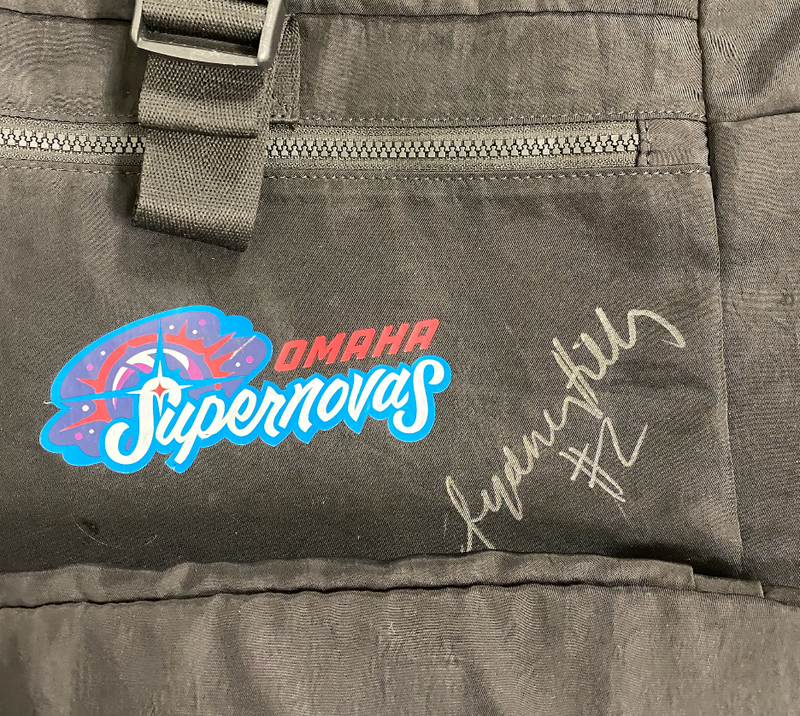 Sydney Hilley Omaha Supernovas SIGNED Player Exclusive Travel Backpack with Player Tag