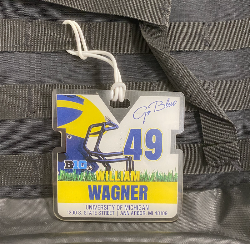 William Wagner Michigan Football Team Issued "Nike Kevin Durant" Backpack with Player Tag