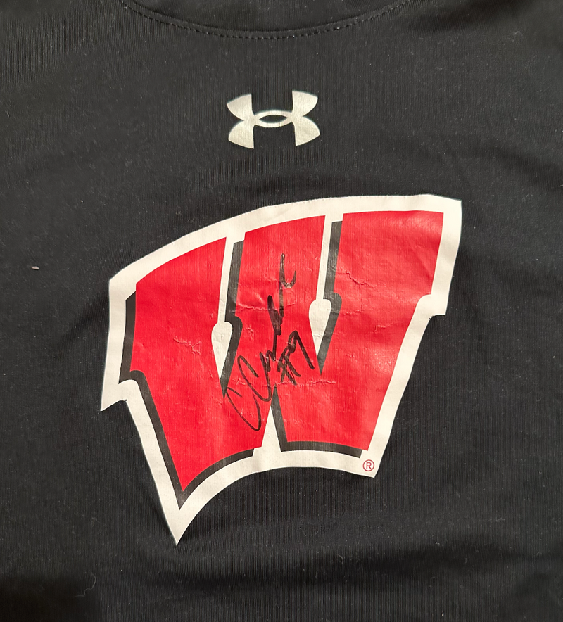 CC Crawford Wisconsin Volleyball SIGNED Player Exclusive "BRING IT" Practice Shirt (Size L)