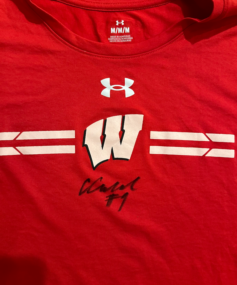 CC Crawford Wisconsin Volleyball SIGNED Team Issued Workout Shirt (Size M)