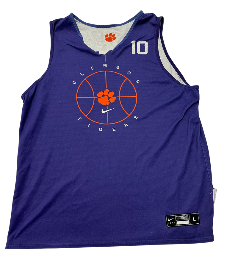 Myles Foster Clemson Basketball Player Exclusive Reversible Practice Jersey (Size L)