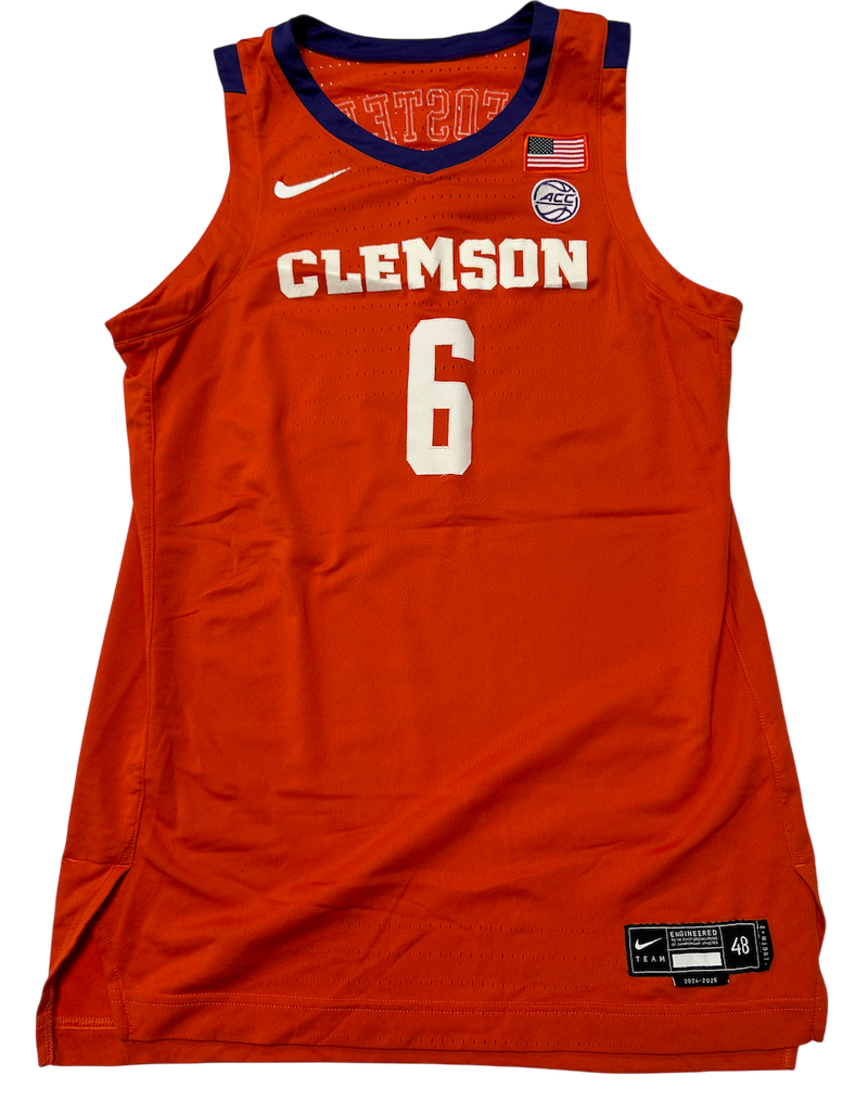 Myles Foster Clemson Basketball 2024-2025 Game Worn Jersey (Size 48)