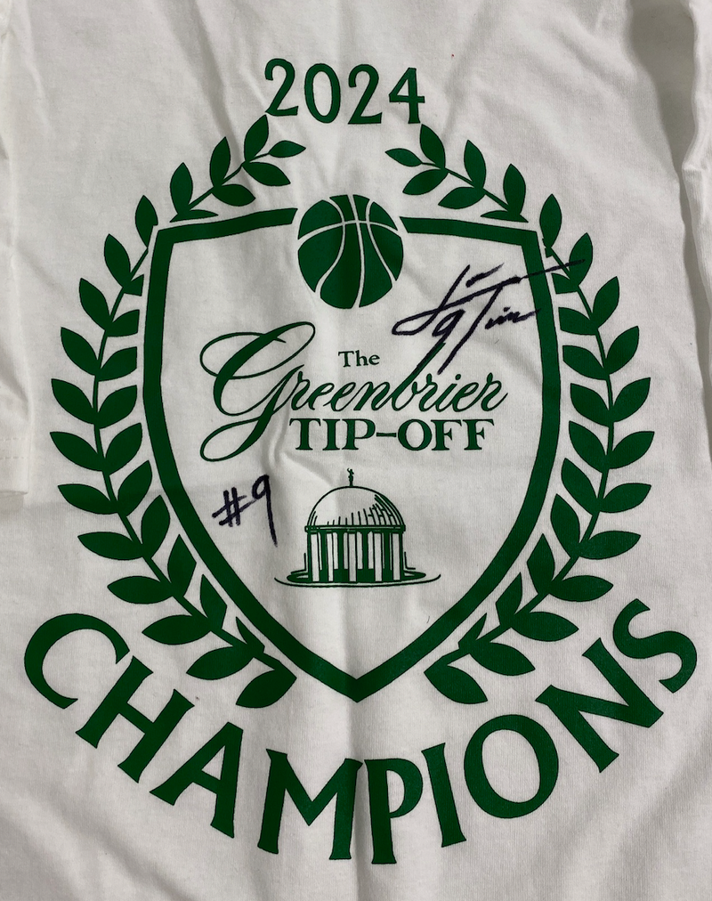 John Tonje Wisconsin Basketball SIGNED "2024 Greenbrier Tip-Off" Champions T-Shirt (Size XL) - PHOTOMATCHED