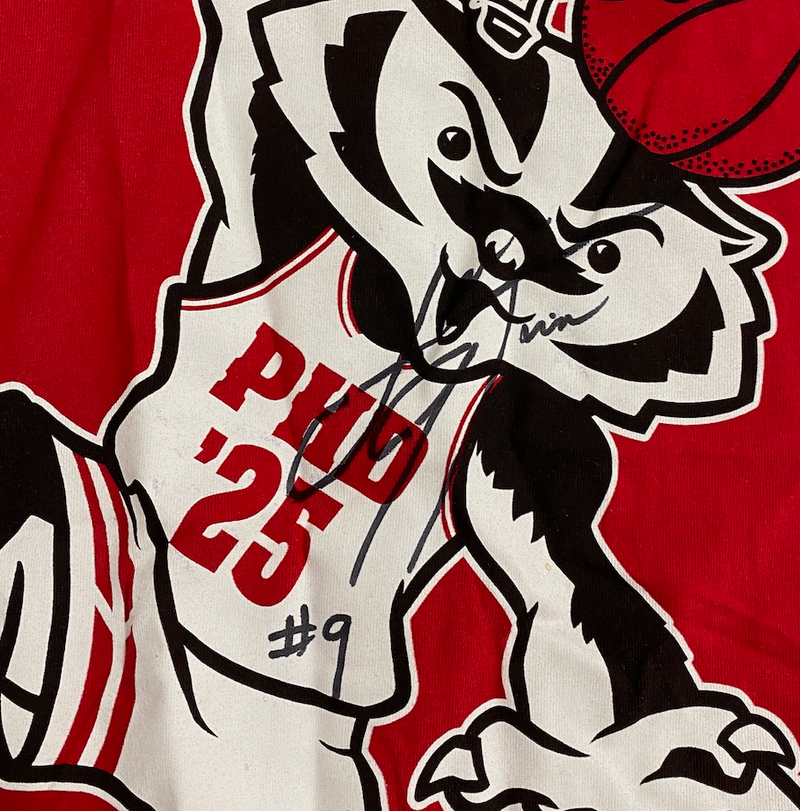 John Tonje Wisconsin Basketball SIGNED T-Shirt (Size XXL)