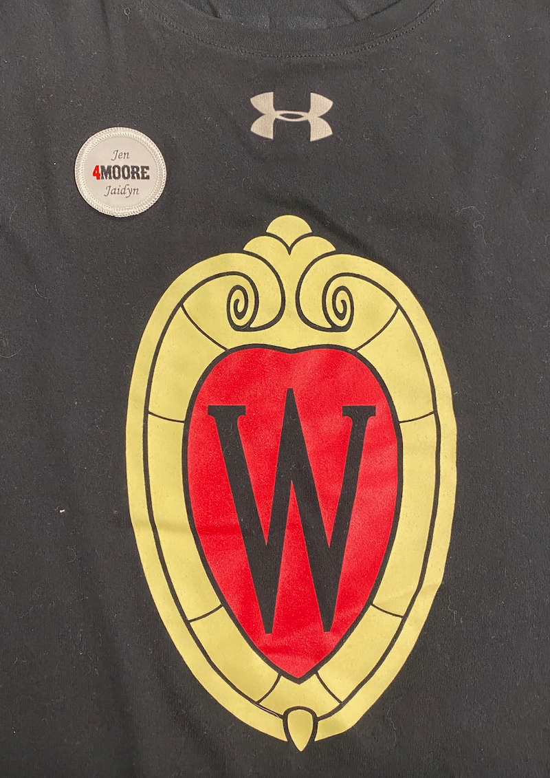 Steven Crowl Wisconsin Basketball Player Exclusive Pre-Game Warm-Up Long Sleeve Shooting Shirt with "4MOORE" Patch & Unity on Back (Size XL) - Honoring Coach Howard Moore