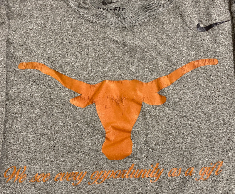 Jacob Young Texas Basketball Player Exclusive "APPRECIATION MONDAY" Workout Shirt (Size L)