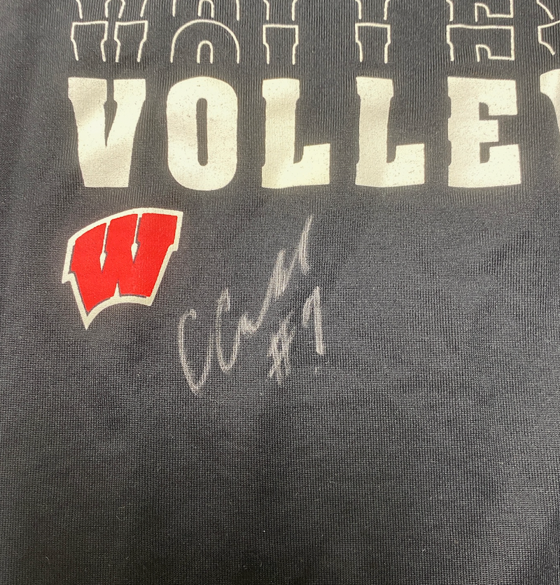 CC Crawford Wisconsin Volleyball SIGNED Player Exclusive Workout Tank (Size L)