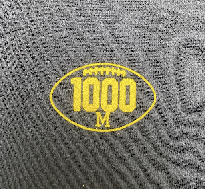 Micah Davis Michigan Football Player Exclusive "1000 WINS" Quarter-Zip Pullover (Size L) *Given to team after 1000 Wins in Program History*