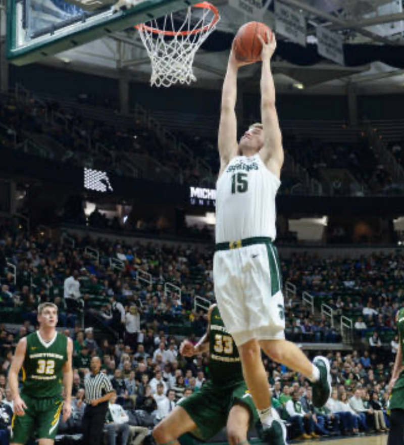 Thomas Kithier Michigan State Basketball 2018-2019 Game Worn Jersey (Size 50)