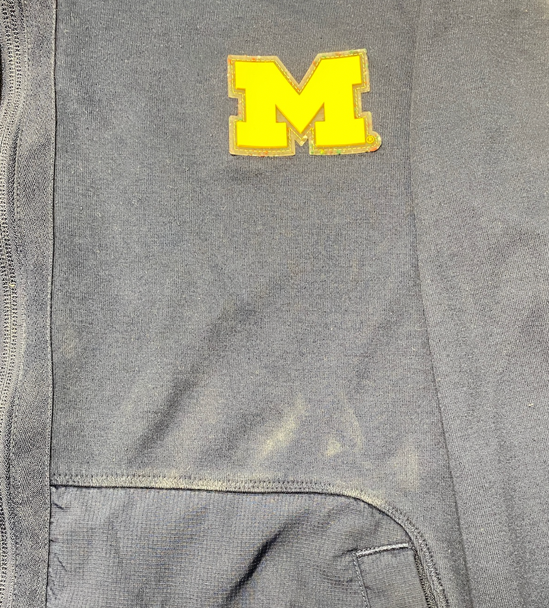 Cameron Williams Michigan Basketball Team Issued Black Jacket with Raised "Block M" (Size L)