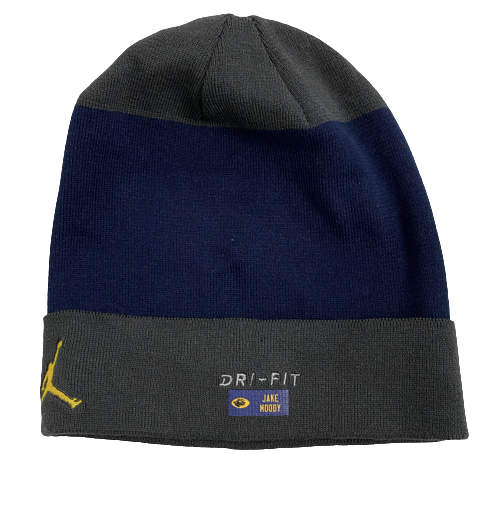 Jake Moody Michigan Football Team Issued Jordan Beanie Hat with PLAYER TAG