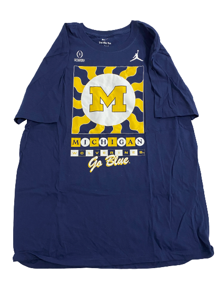 A.J. Henning Michigan Football Team Issued College Football Playoff T-Shirt (Size L)