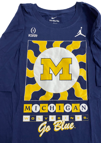Jake Moody Michigan Football Team Issued COLLEGE FOOTBALL PLAYOFFS T-Shirt (Size L)