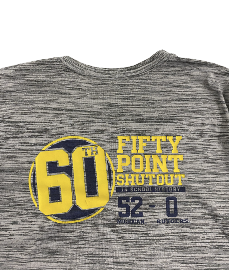 Jake Moody Michigan Football Team Exclusive "50 POINT SHUTOUT" T-Shirt (Size L)