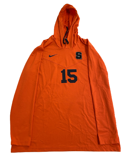 Jacobian Morgan Syracuse Football Player Exclusive Pre-Game Warm-Up Performance Hoodie with Number (Size XL)