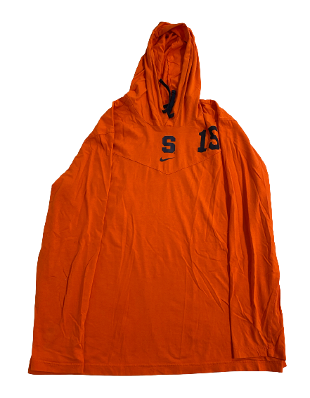 Jacobian Morgan Syracuse Football Player Exclusive Pre-Game Warm-Up Performance Hoodie with Number (Size XL)