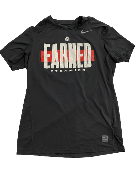 Jamari Wheeler Ohio State Basketball Team Exclusive "TEAM 123 EARNED" Workout Shirt (Size M)