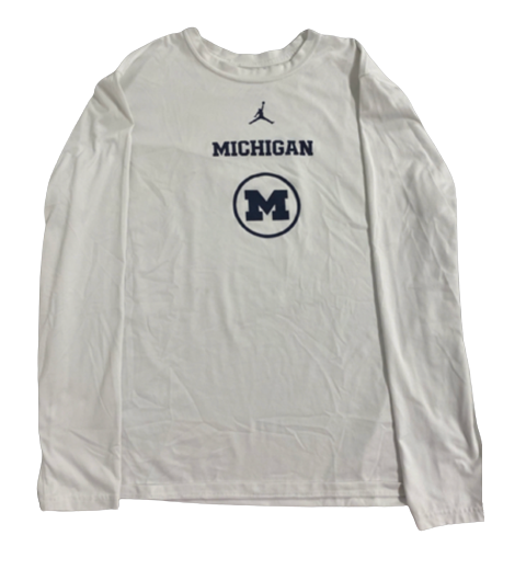 Joey Baker Michigan Basketball Team Issued Long Sleeve Shirt (Size XL)