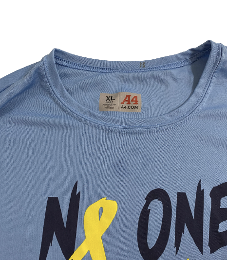 Joey Baker Michigan Basketball Player Exclusive "NO ONE FIGHTS ALONE" Long Sleeve Pre-Game Warm-Up Shirt (Size XL)