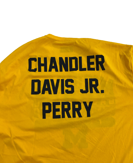 Joey Baker Michigan Basketball Player Exclusive "MICHIGAN BASKETBALL STANDS WITH UVA" Long Sleeve Pre-Game Warm-Up Shirt (Size XL)