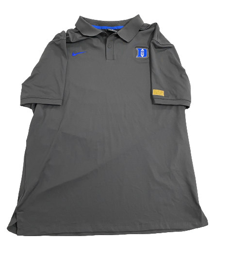 Joey Baker Duke Basketball Team Exclusive Travel Polo Shirt With GOLD NIKE ELITE TAG (Size L)