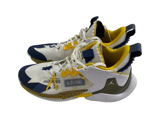 Joey Baker Michigan Basketball Player Exclusive "WESTBROOK" Shoes (Size 14)