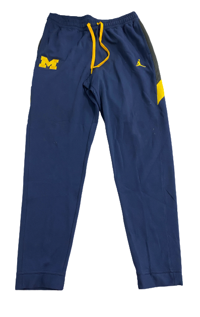 Joey Baker Michigan Basketball Team Issued Travel Sweatpants (Size XLT)
