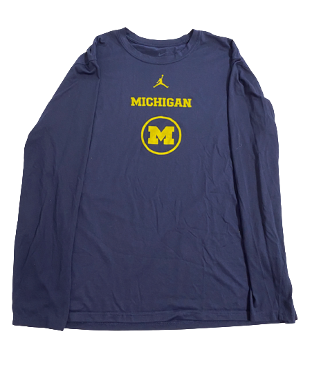 Joey Baker Michigan Basketball Team Issued Long Sleeve Shirt (Size XL)
